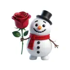 Snowman Rose Stickers Icon