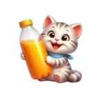 Orange Juice Kitten Stickers iOS Icon