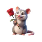 Opossum Rose Stickers iOS Icon