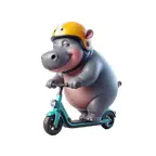 Scooter Hippo Stickers iOS Icon