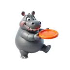 Frisbee Hippo Stickers iOS Icon