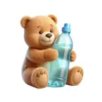 Water Bottle Teddy Stickers iOS Icon