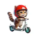 Scooter Kitten Stickers Icon