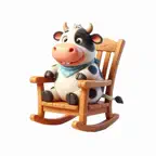 Rocking Chair Cow Stickers iOS Icon