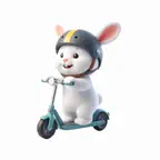 Scooter Bunny Stickers Icon