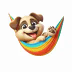 Hammock Puppy Stickers Icon