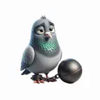 Ball and Chain Pigeon Stickers Icon