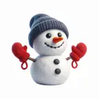 Snowman Mittens Stickers Icon