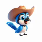 Cowboy Hat Blue Jay Stickers Icon