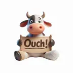 Ouch Cow Stickers Icon
