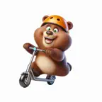 Scooter Bear Stickers Icon