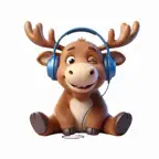 Headphone Moose Stickers Icon