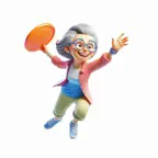 Frisbee Old Lady Stickers iOS Icon