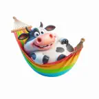 Hammock Cow Stickers Icon