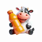 Orange Juice Cow Stickers Icon