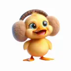 Earmuff Duckling Stickers iOS Icon