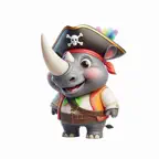 Pirate Rhino Stickers iOS Icon