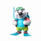 Scuba Polar Bear Stickers iOS Icon