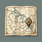 War of 1812 Map iOS Icon