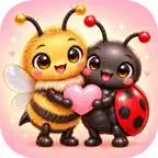 Sweet Bee and Ladybug Stickers iOS Icon