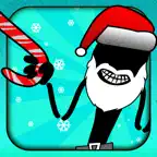 A Stickman Santa Stampede Christmas Reindeer Run Free Games for the Holidays! iOS Icon