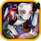 3D Scifi Robot Fast Running Battlefield iOS Icon
