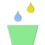 Collect Colorful Raindrop With Glass Cup at Finger Tip Free iOS Icon