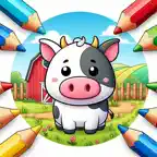 Farm Animals Coloring Book . iOS Icon
