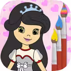 Paint princes in princesses coloring game Icon