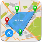 GPS Land Area Measure Live iOS Icon