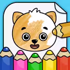 比米布画画乐园：儿童画画游戏幼儿玩的绘画涂色填色益智应用 Icon