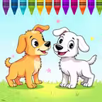Dogs coloring book game pets iOS Icon