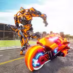 Flying Robot War: Tron Bike 3d iOS Icon