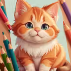 Cats coloring book to paint iOS Icon