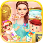 Newborn Twin Baby Mommy Doctor iOS Icon