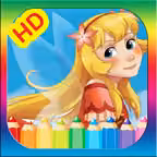 Princess Coloring Pages Fairy Tail Coloring Book iOS Icon