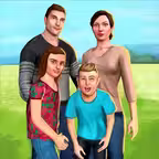 Happy Family Spring Holiday Icon