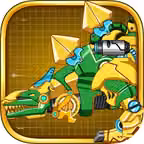 Steel Dino Toy: Mechanic Stegosaurus-2 player game iOS Icon