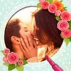 Romantic love photo frames. Icon