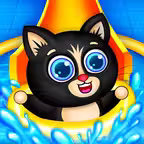 Kitty Pool Slide Fun iOS Icon