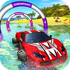 Floating Water Car Driving - Beach Surfing Racing iOS Icon
